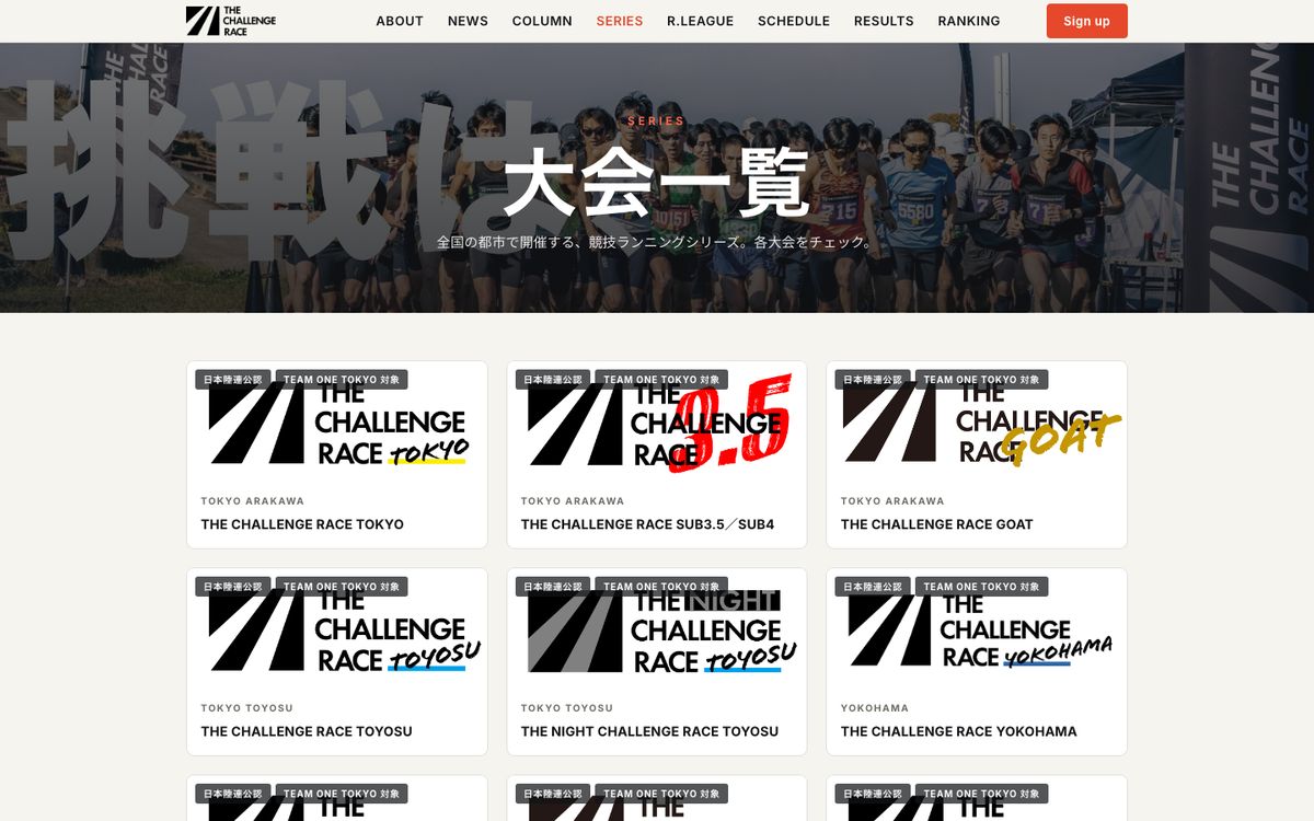 THE CHALLENGE RACE 大会一覧
